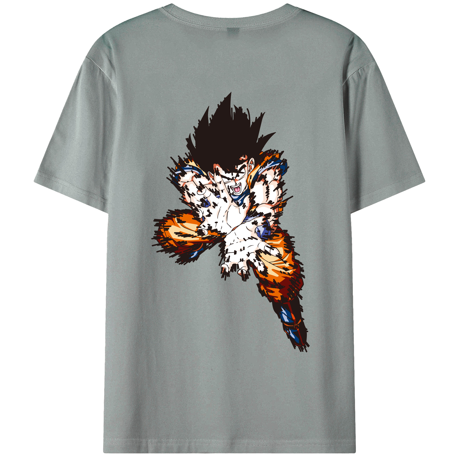 （画像用） ドラゴンボール 孫悟空（そん ごくう）Son Goku カカロット DRAGON BALL Kakarotto 綿100％ メンズ半袖Tシャツ（バックプリント） 通気性